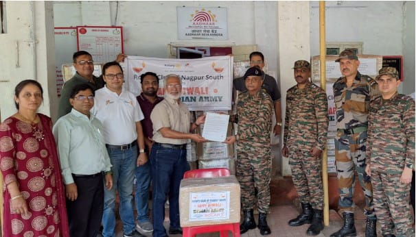 रोटरी क्लब ऑफ नागपुर साउथ ने दिवाली पर सीमा तैनात जवानों को भेजा दिवाली का फराल