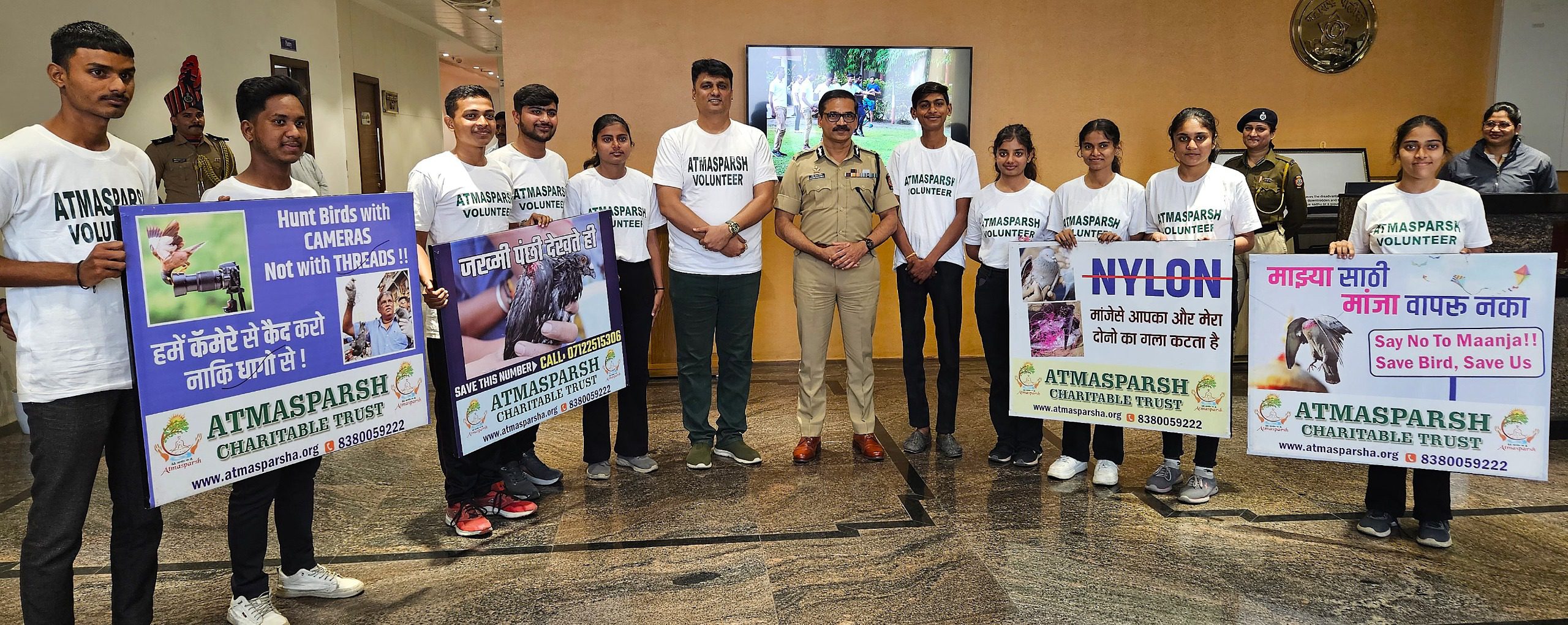 नायलॉन मांझा के खिलाफ नागपुर पुलिस और स्वयंसेवी संगठन का संयुक्त जनजागरण अभियान